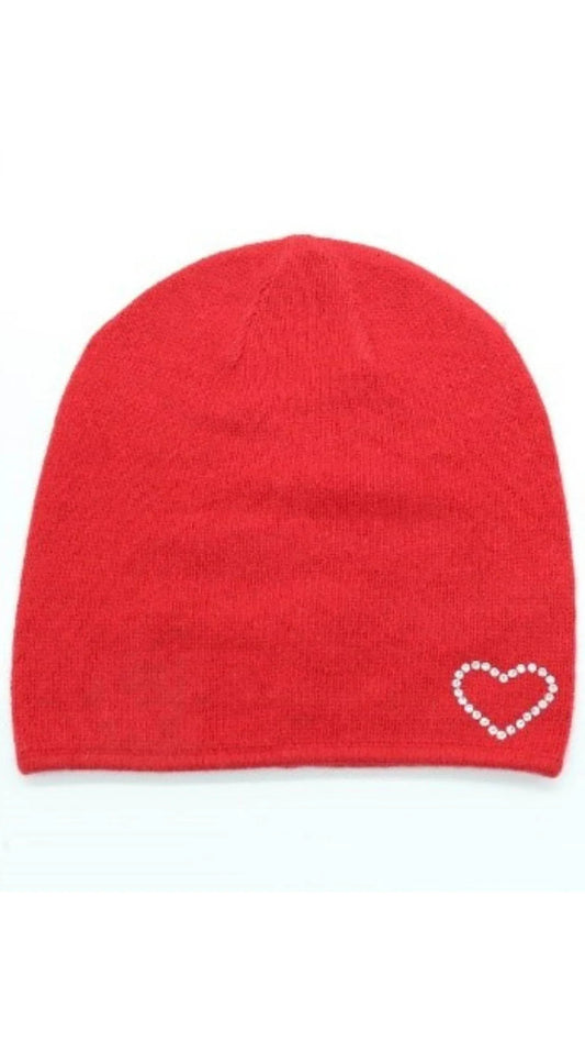 Women's Crystal Heart Boyfriend Hat