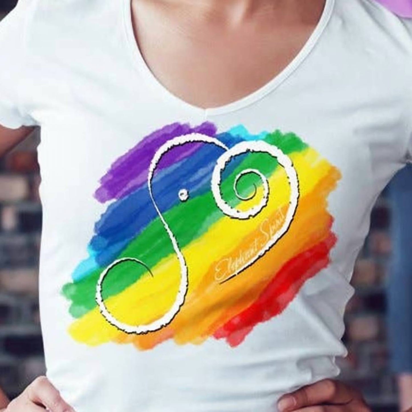 Regenbogen Pride Elefant Geist Performance Rundhals-T-Shirt
