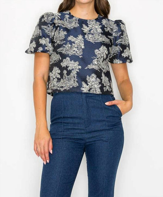 Oberteil mit Jacquardmuster aus Toile