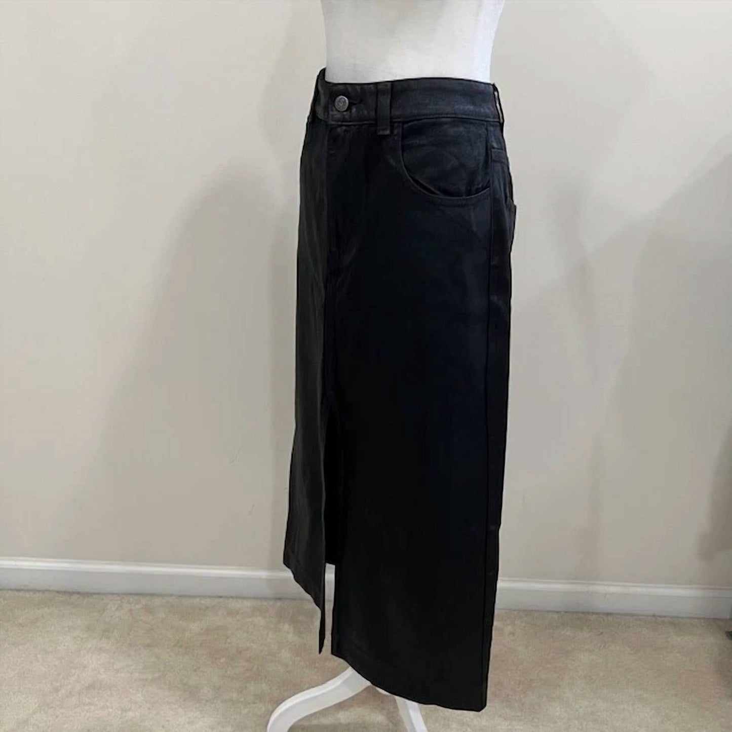 Stetten beschichteter Jeans-Midirock