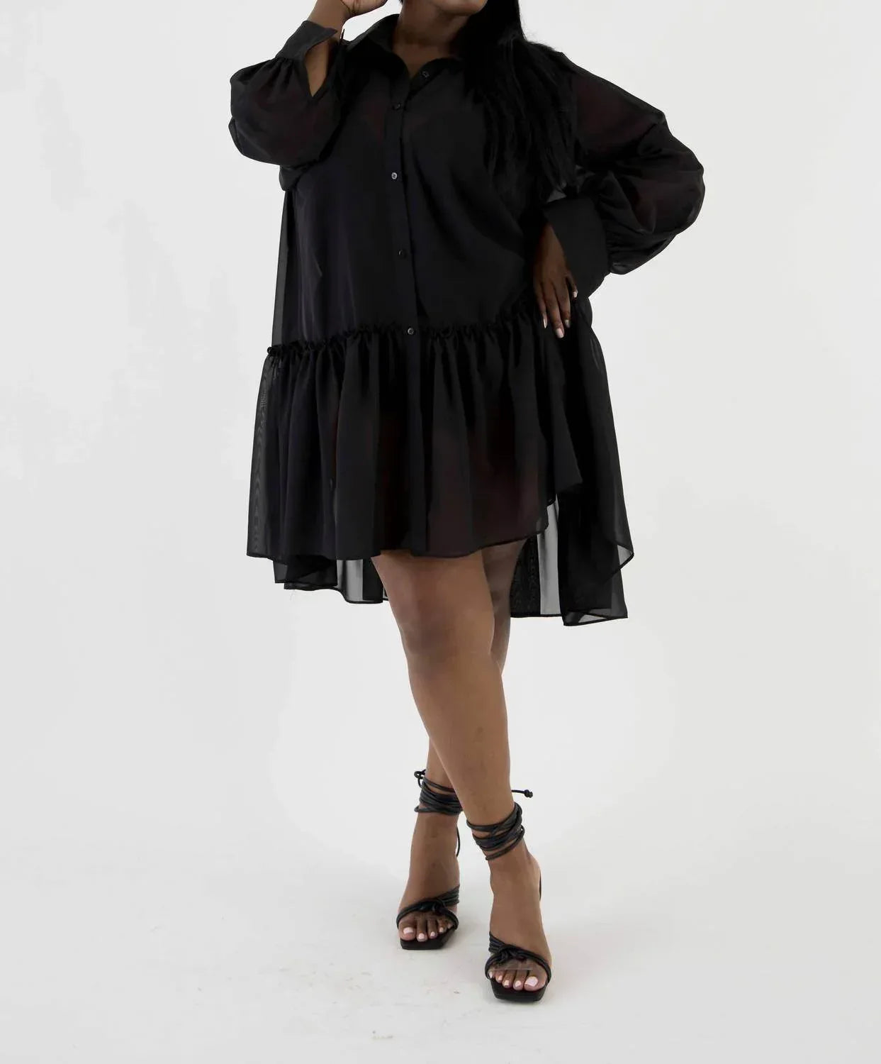 Tunika-Kleid aus Polyester-Chiffon