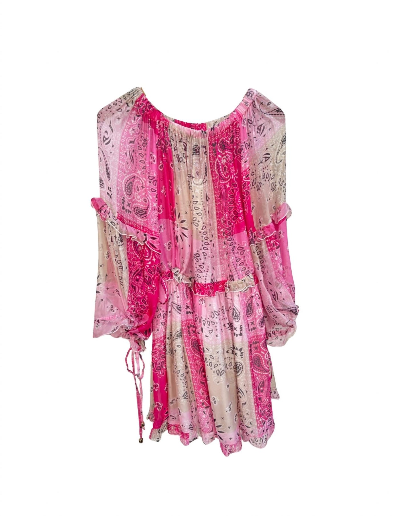 Mini-Kleid mit Bandana-Print und Carmen-Ausschnitt