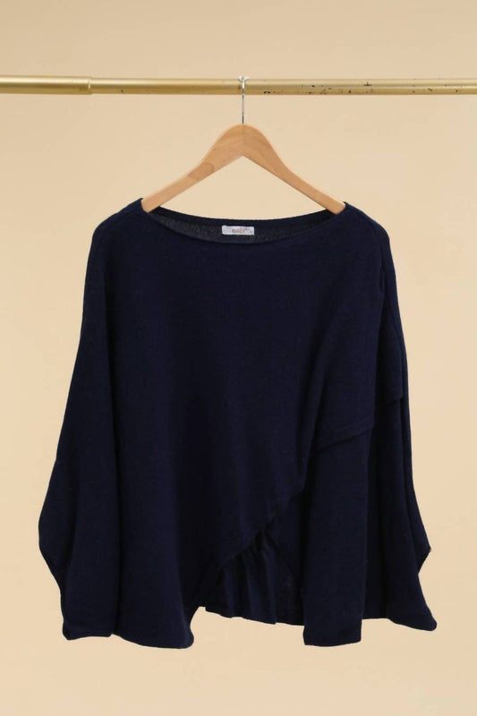 Damen-Poncho-Pullover aus Kaschmir und Wolle