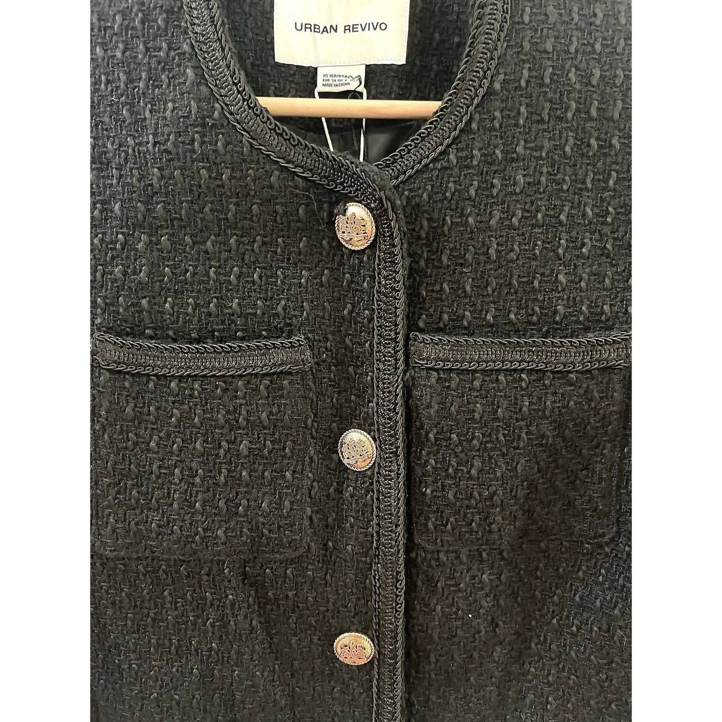 Lässige Business-Tweed-Blazer in Cropped-Länge