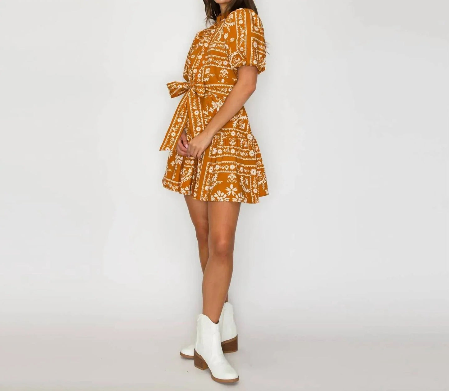 Carmen Bandana Print Cotton Mini Dress