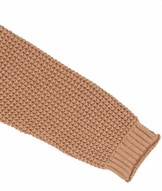 Boy's Waffle Texture Henley Sweater