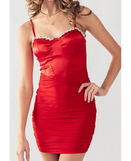 The Ruby Satin Bustier Bodycon Mini Dres