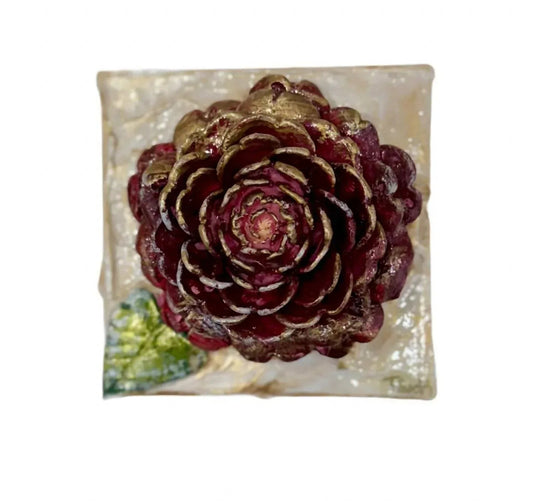 Clay Camellia Wrapped Canvas