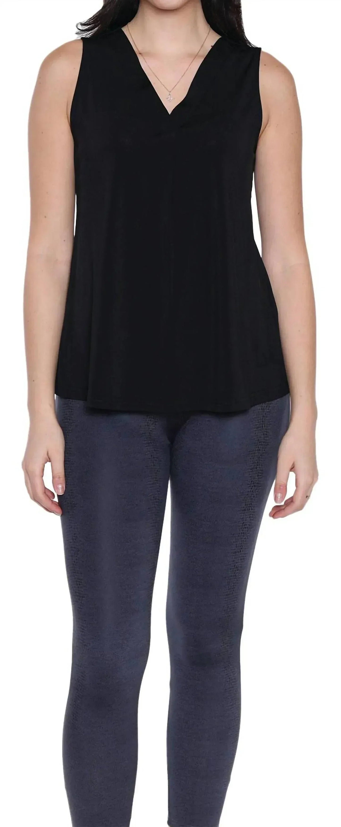 Sleeveless V-Neck Loose Fit Top