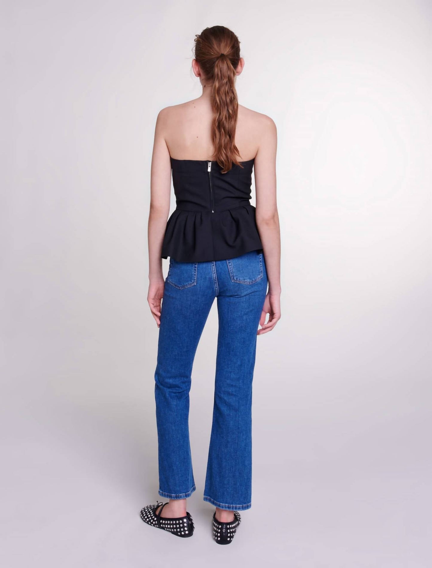 Denim-Jeans mit Knopfleiste und Eingrifftaschen