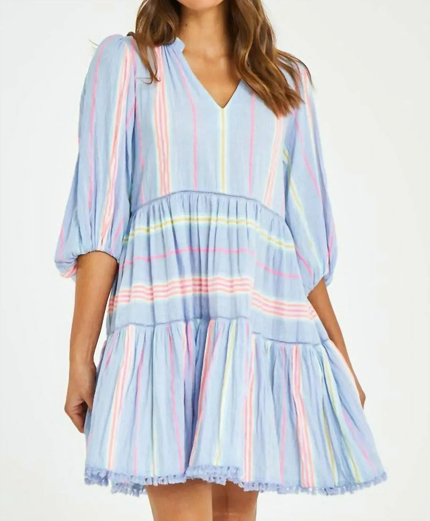 Neon V-Ausschnitt Kleid