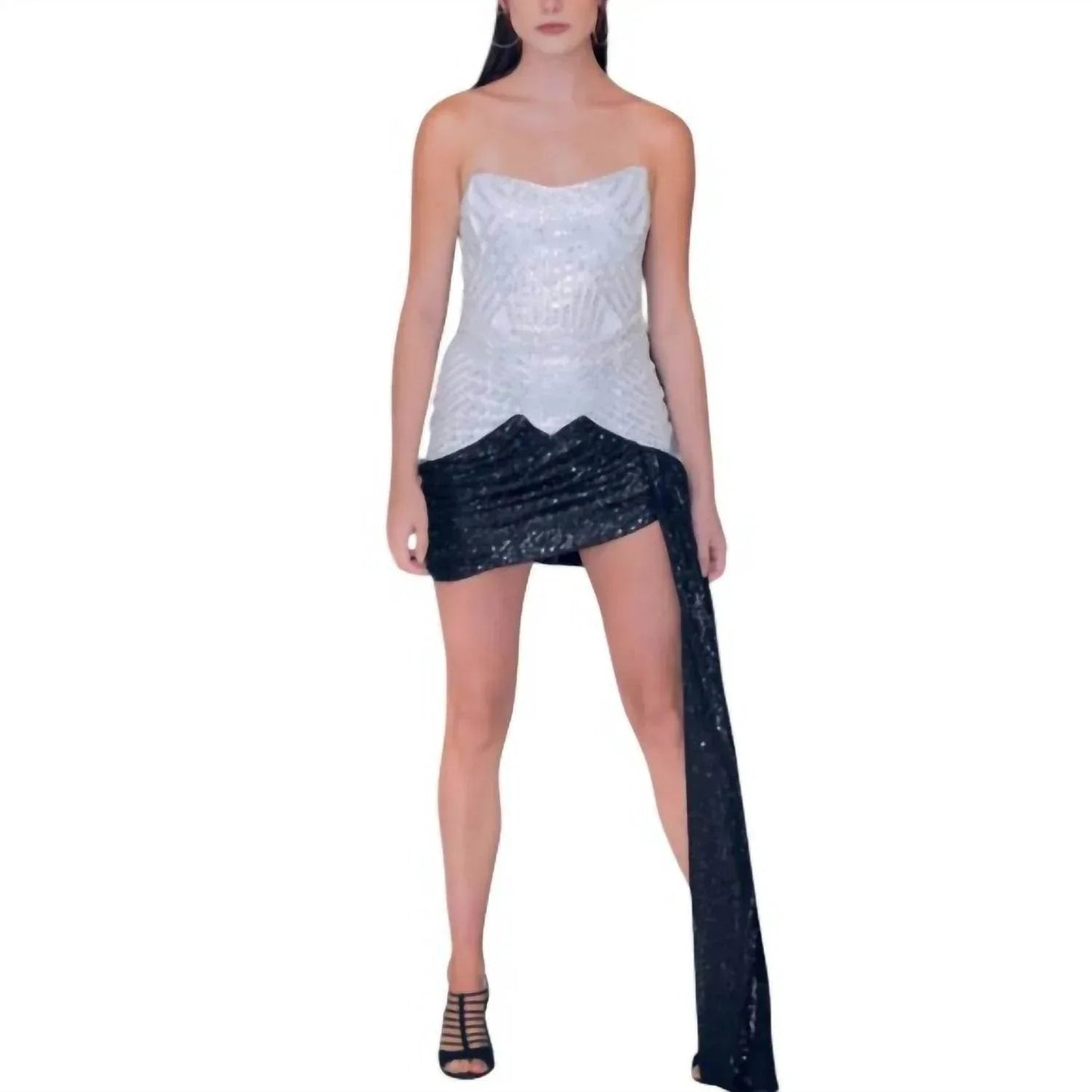 Shine Bright Sequins Strapless Dress