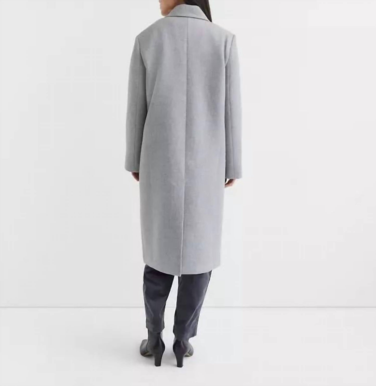 Wintermantel mit aufgesetzten Taschen und Melange-Muster