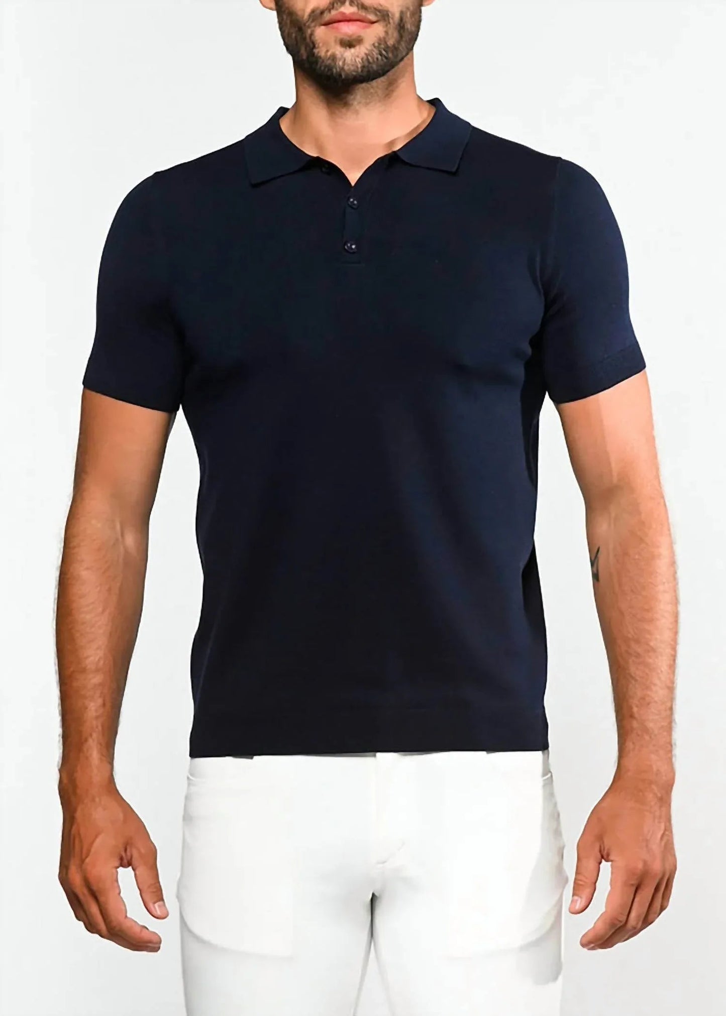 3-button Knit Polo Shirt