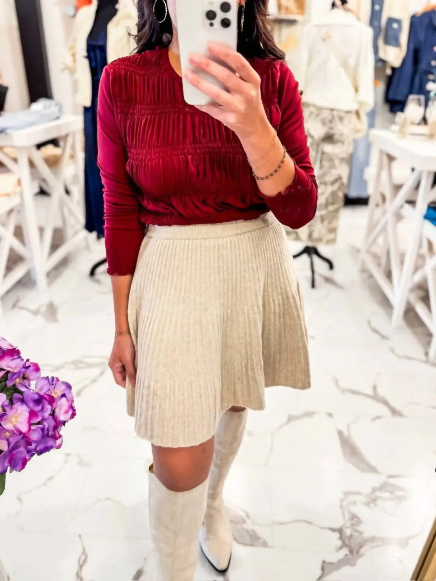 Women's Biscotti Ribbed Mini Skirt