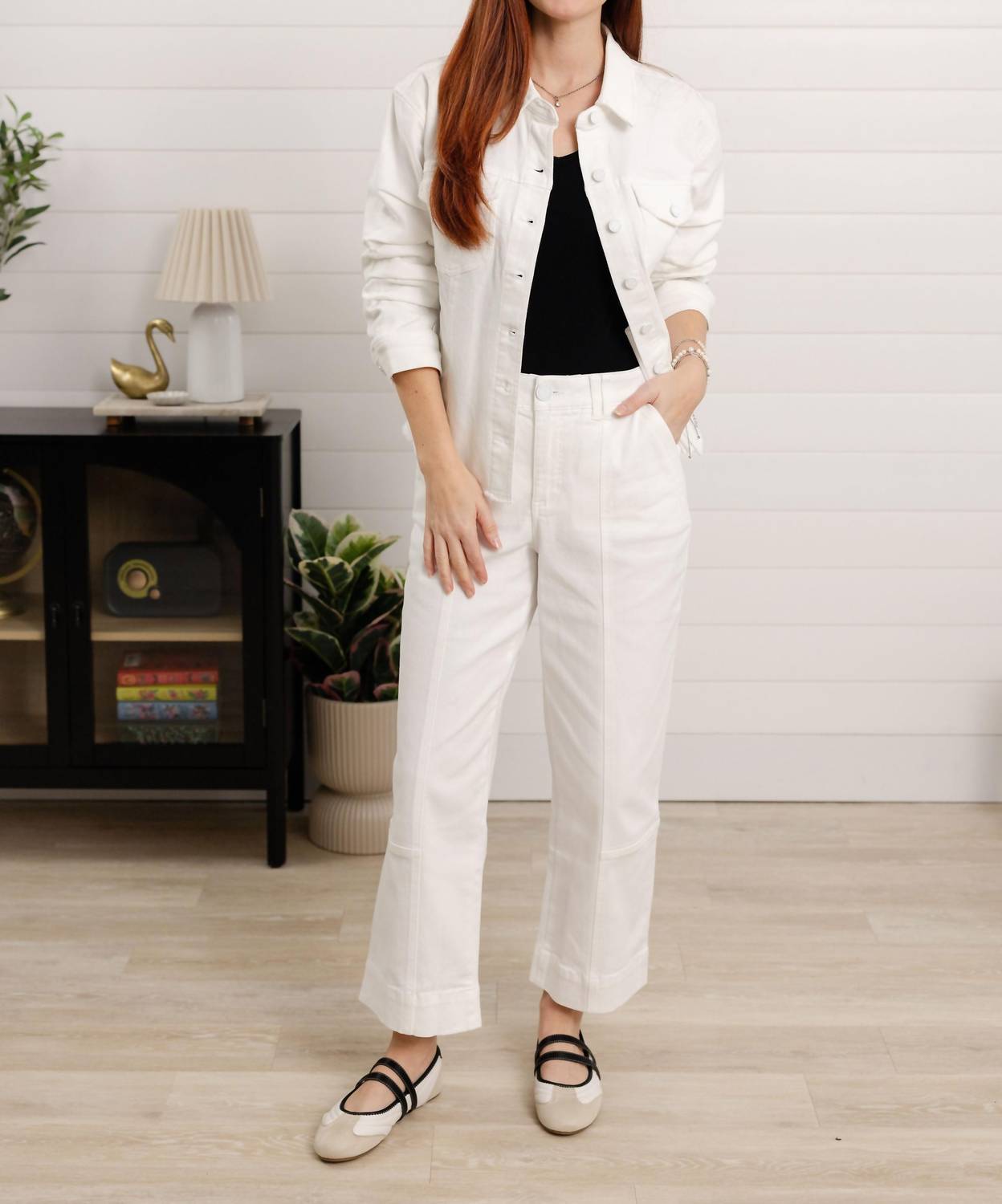 Jeansjacke mit Raffärmeln