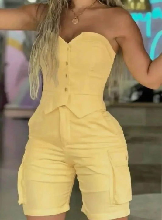 Damen Bandeau-Top und Shorts Set