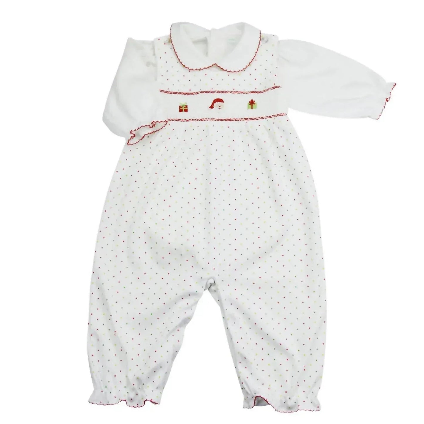 Baby Mädchen zweiteiliger, gesmokter Strampler „Tis The Season“