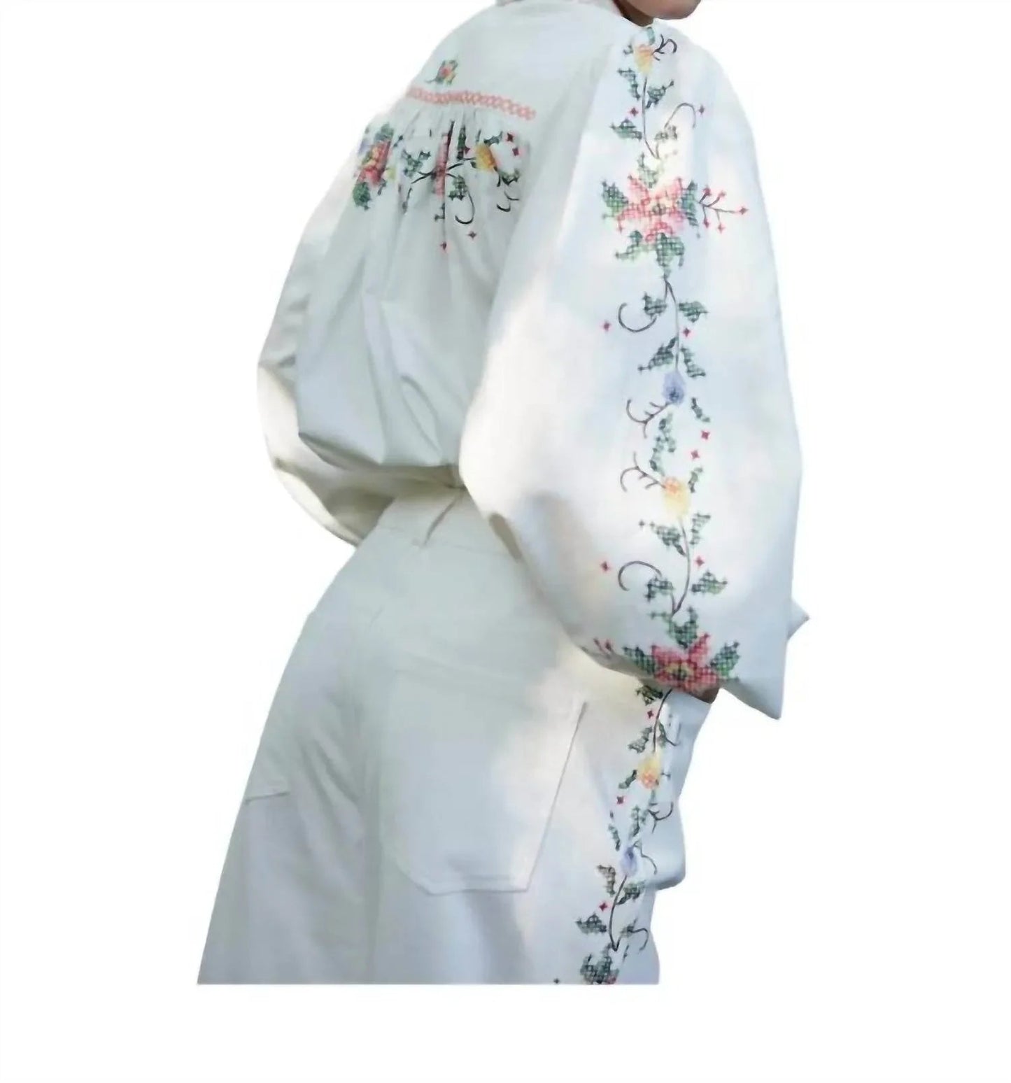 Maggie Blumenbluse mit langen Ärmeln