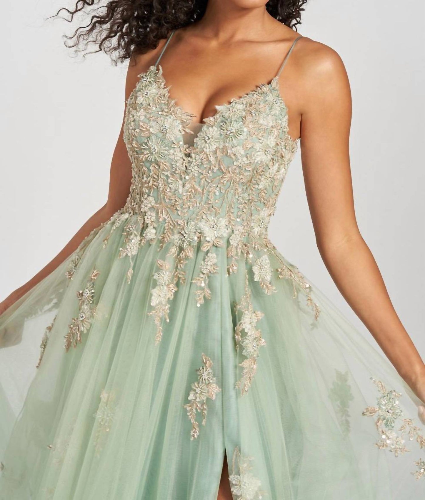 Tulle Ball Gown With Slit