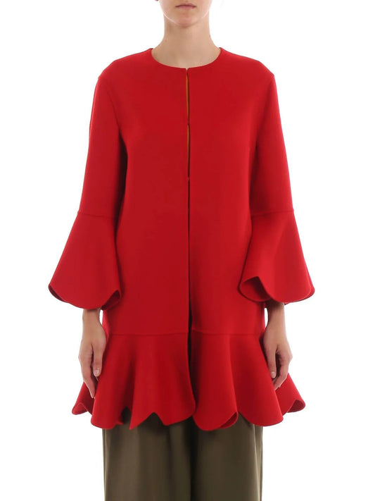 Compact Wool And Cashmere Scalloped Coat
