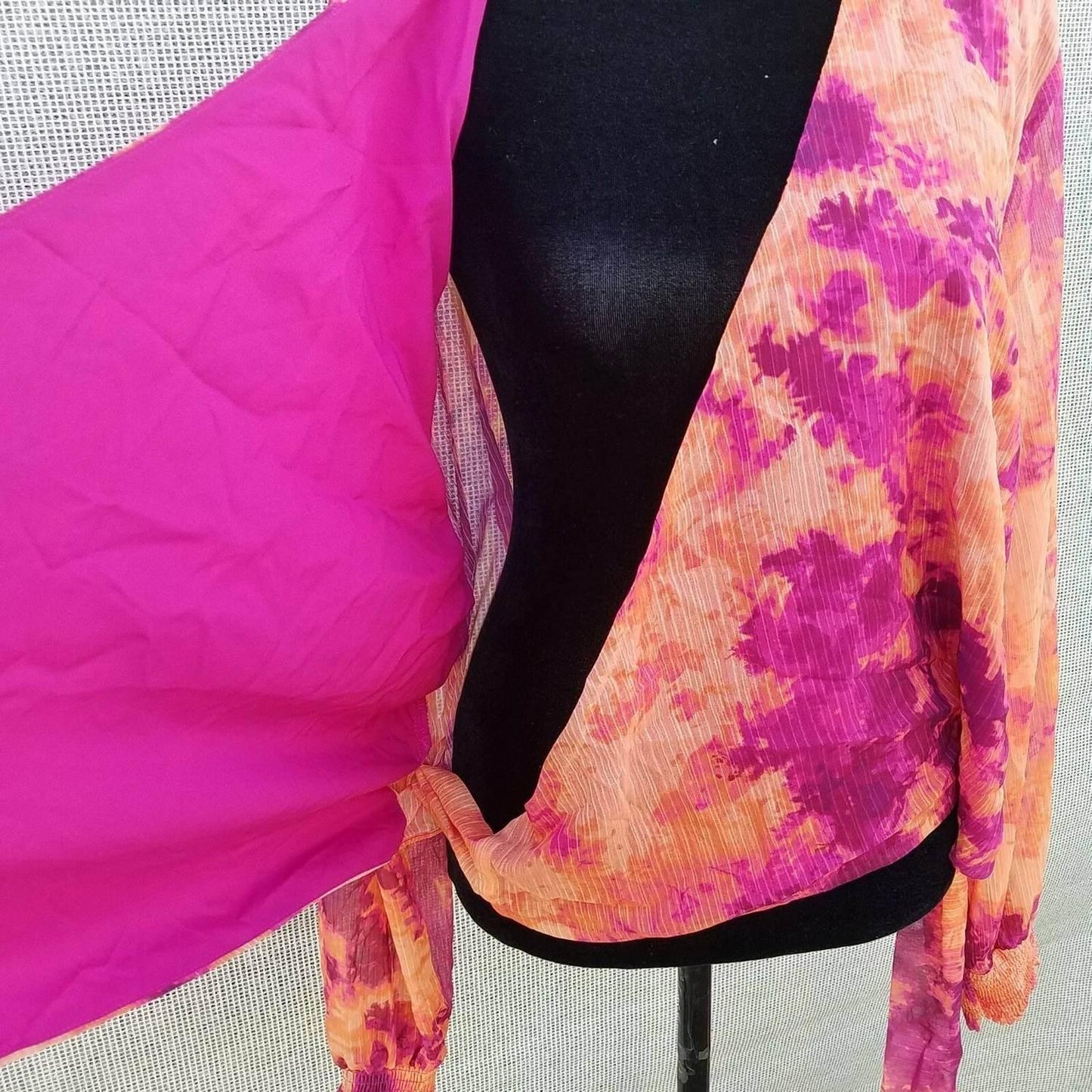 Long Sleeve Wrap Blouse
