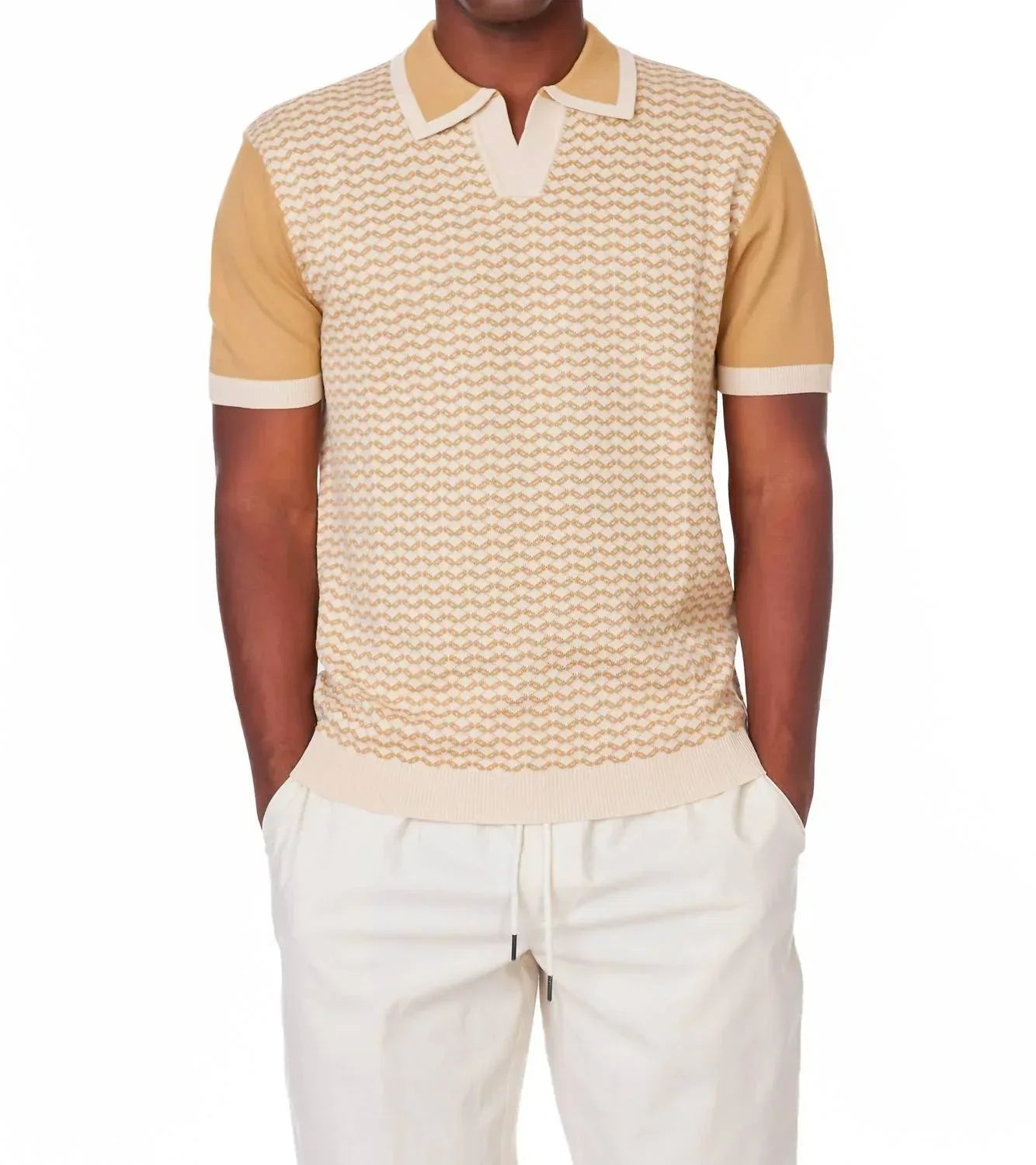 Herren-Polohemd mit Textur