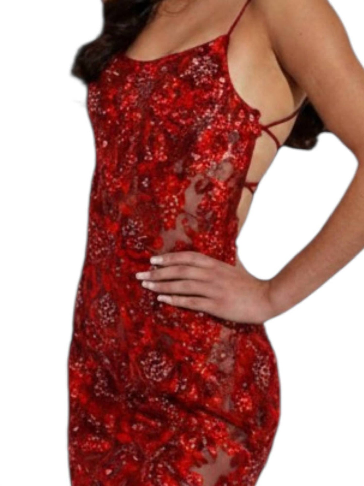 Ärmelloses Abiballkleid mit Pailletten