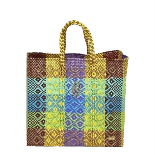 Women's Medium Woven Patterned Shoulder Strap Tote Bag