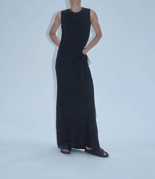 GATHERED CUTOUT MAXI DRESS