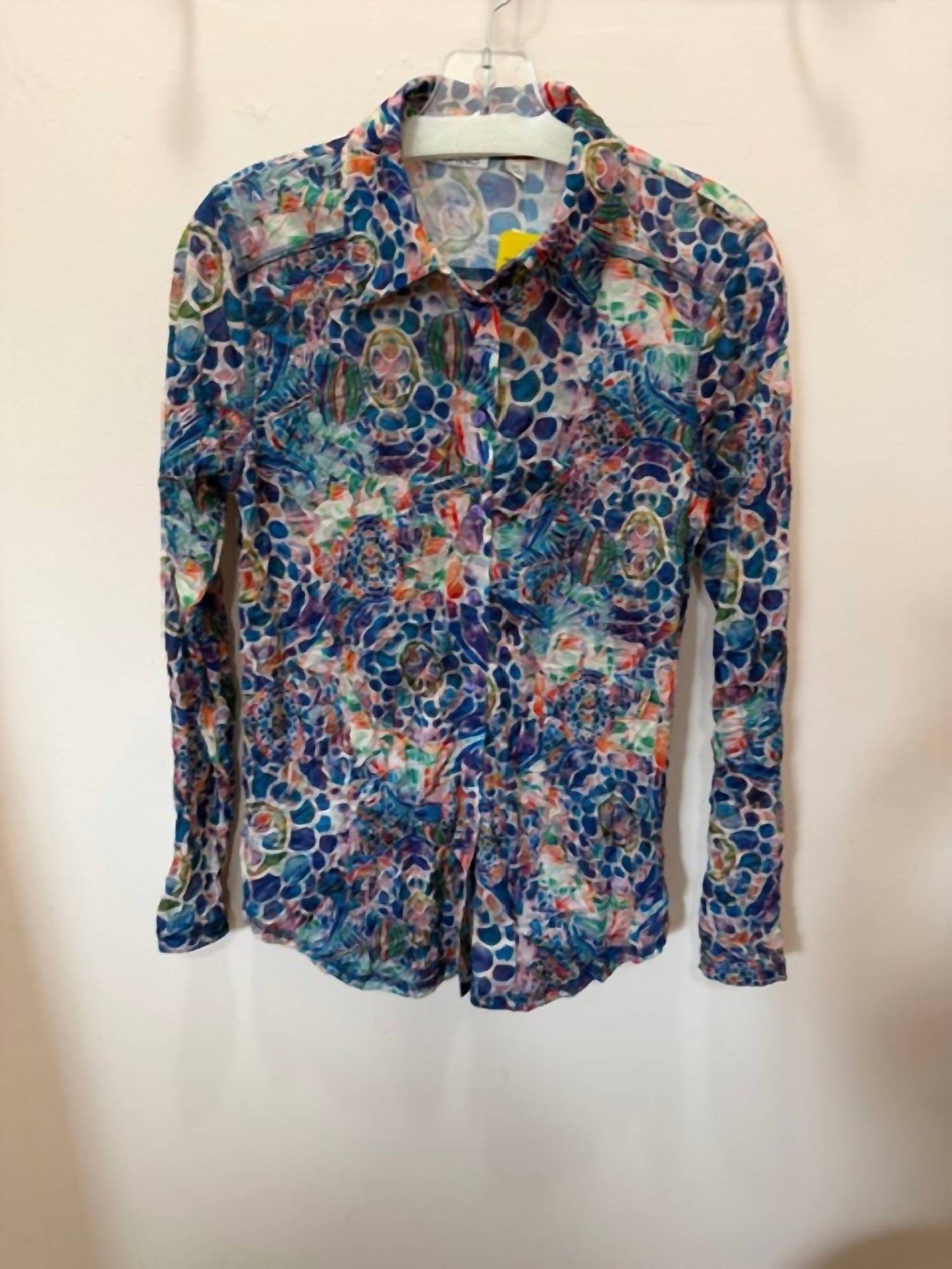 Women's Crinkle Button Front Blouse