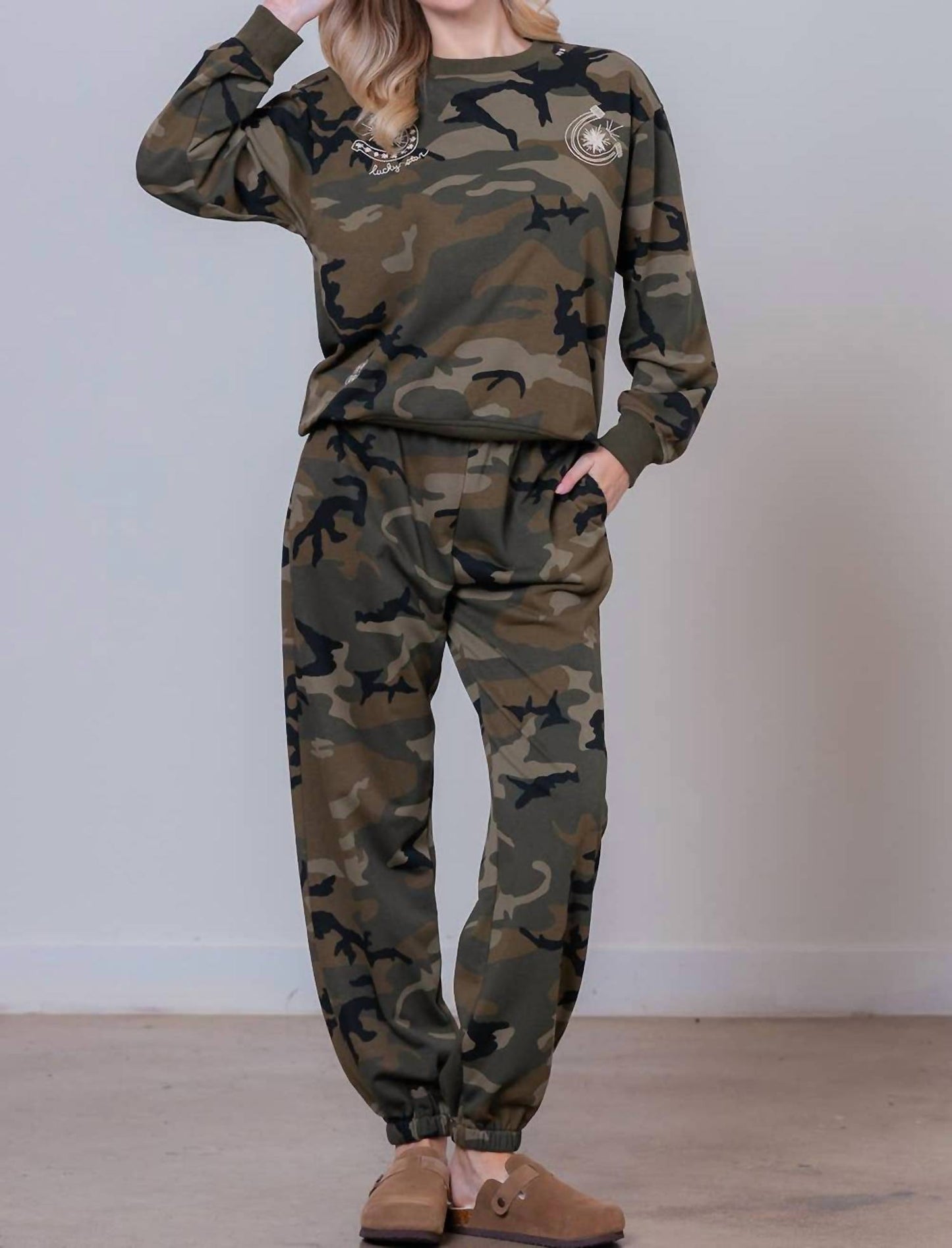 Bedrucktes Stick-Sweatshirt