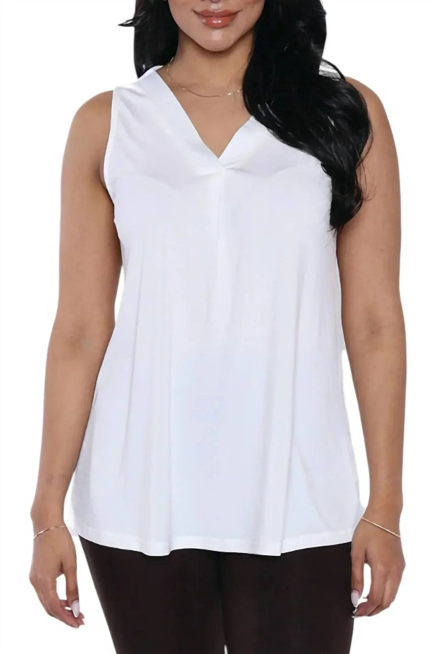 Sleeveless V-Neck Loose Fit Top