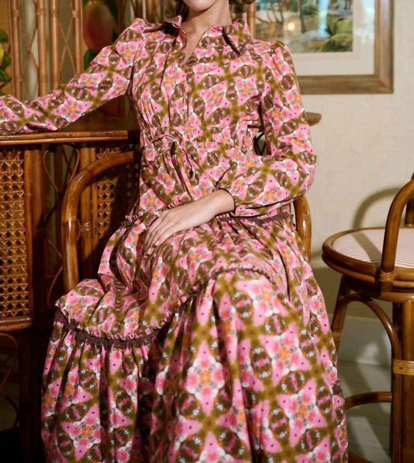 Banyan Long Sleeve Midi Dress