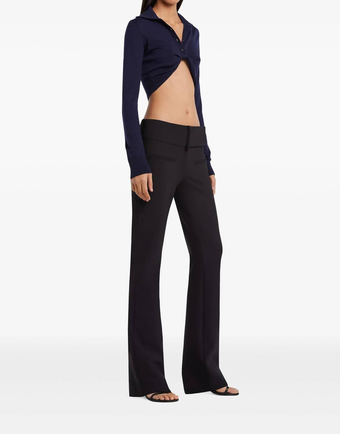 Twist Crop-Top aus leichter Wolle