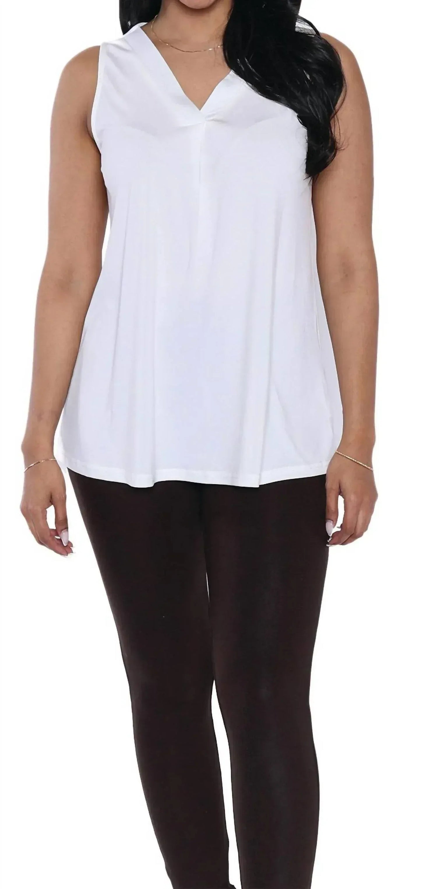 Sleeveless V-Neck Loose Fit Top