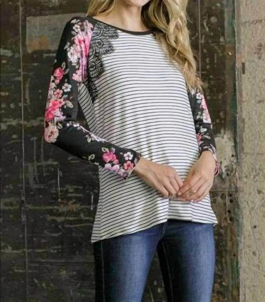 Floral & Striped Top