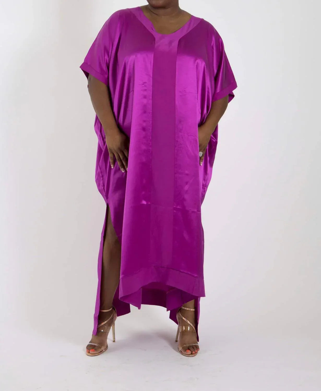 Muse Italian Silk Charmeuse Caftan Dress