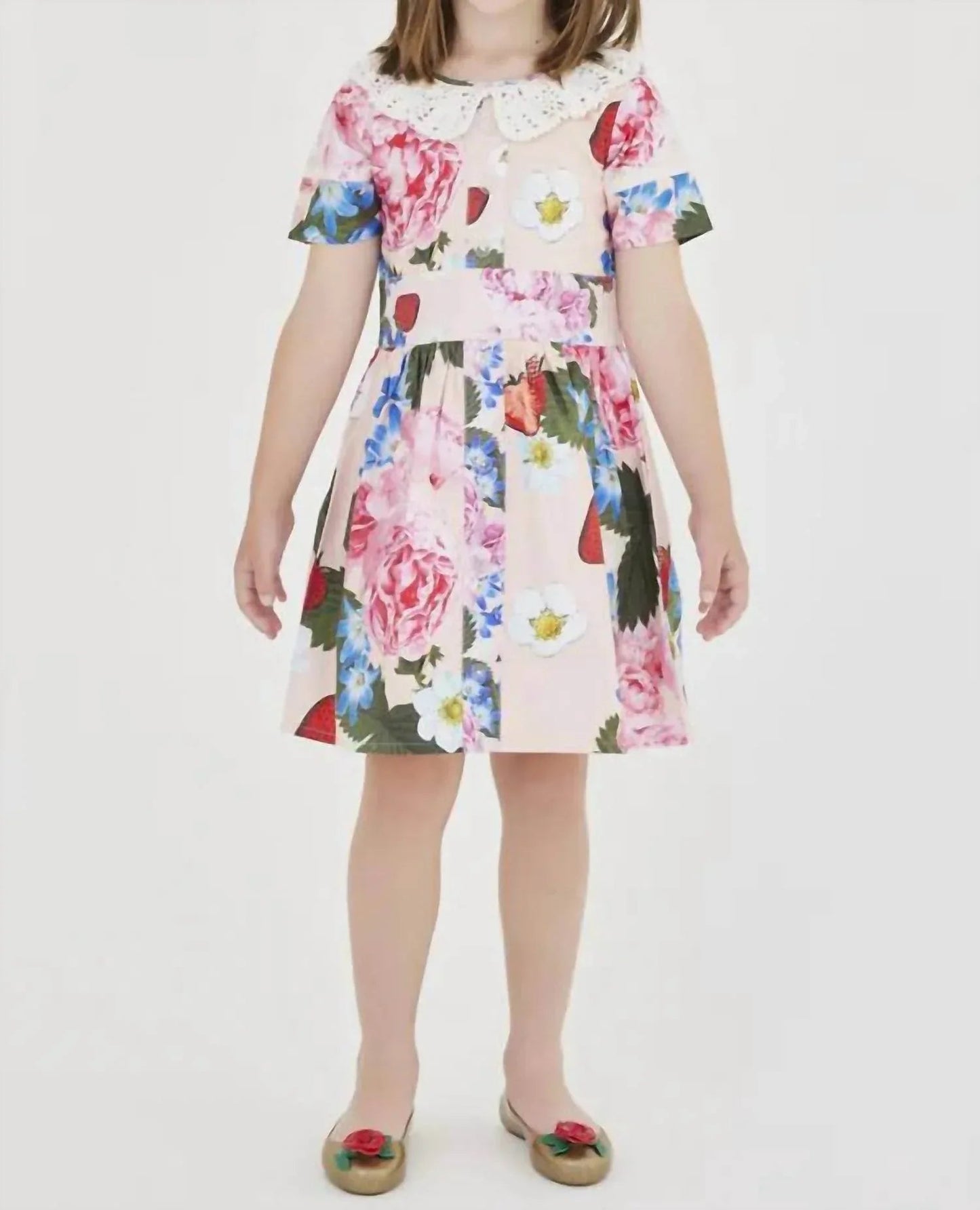Strawberry & Peonies Printed Dress