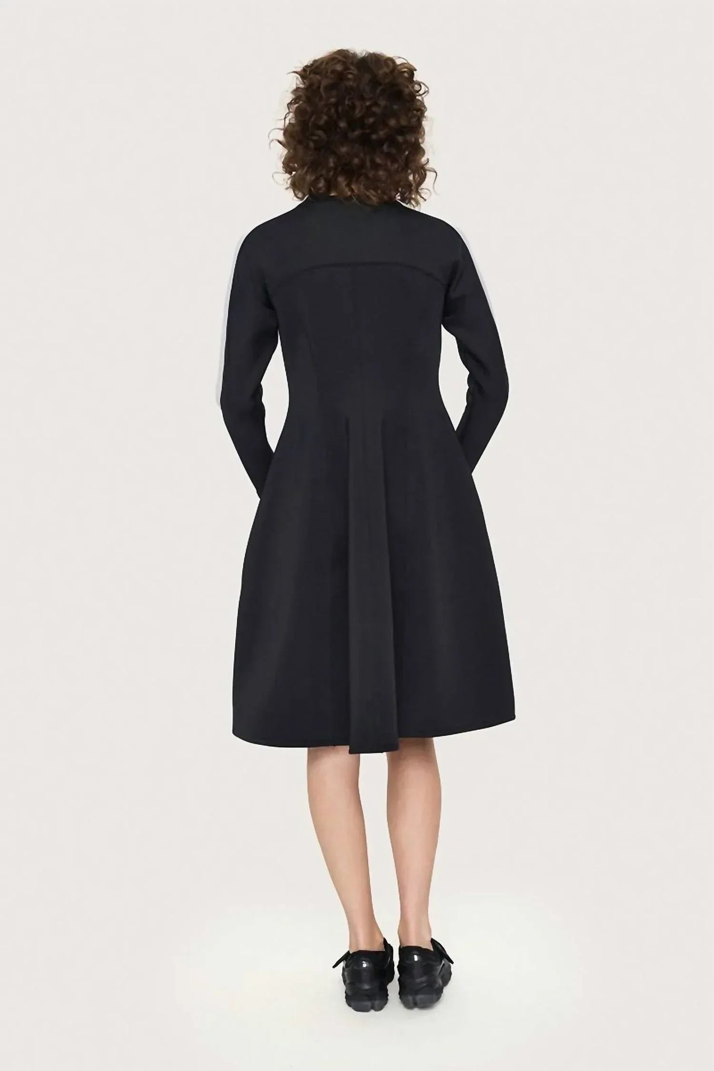Sporty Scuba Look Half Zip Dress