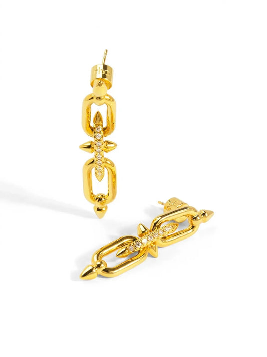 Women's Pave Spike Link Earrings