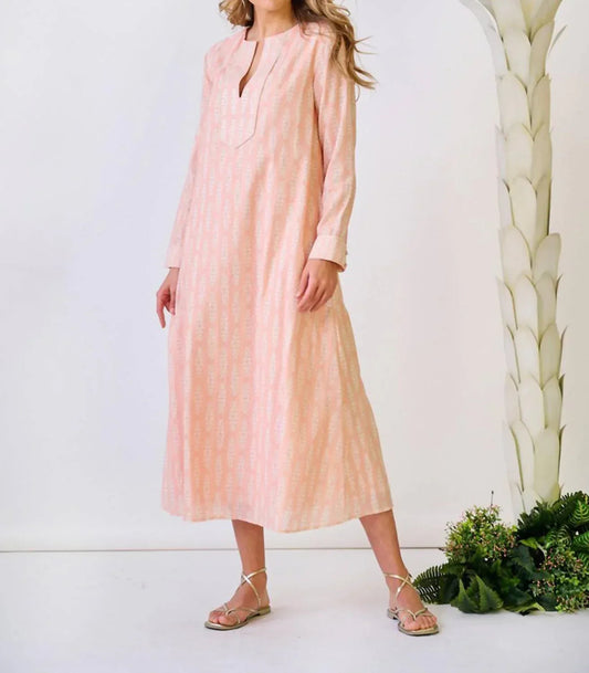 Kaftan-Midi-Kleid mit langen Ärmeln
