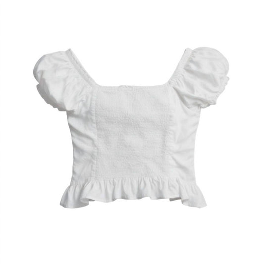 Women's Cropped Tie Front Top