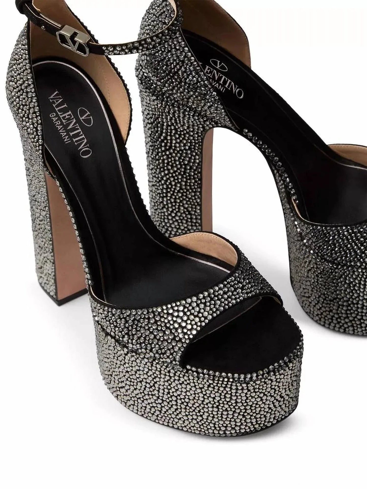 Damen-Plattform-Sandalen Tan-go Rhinestones