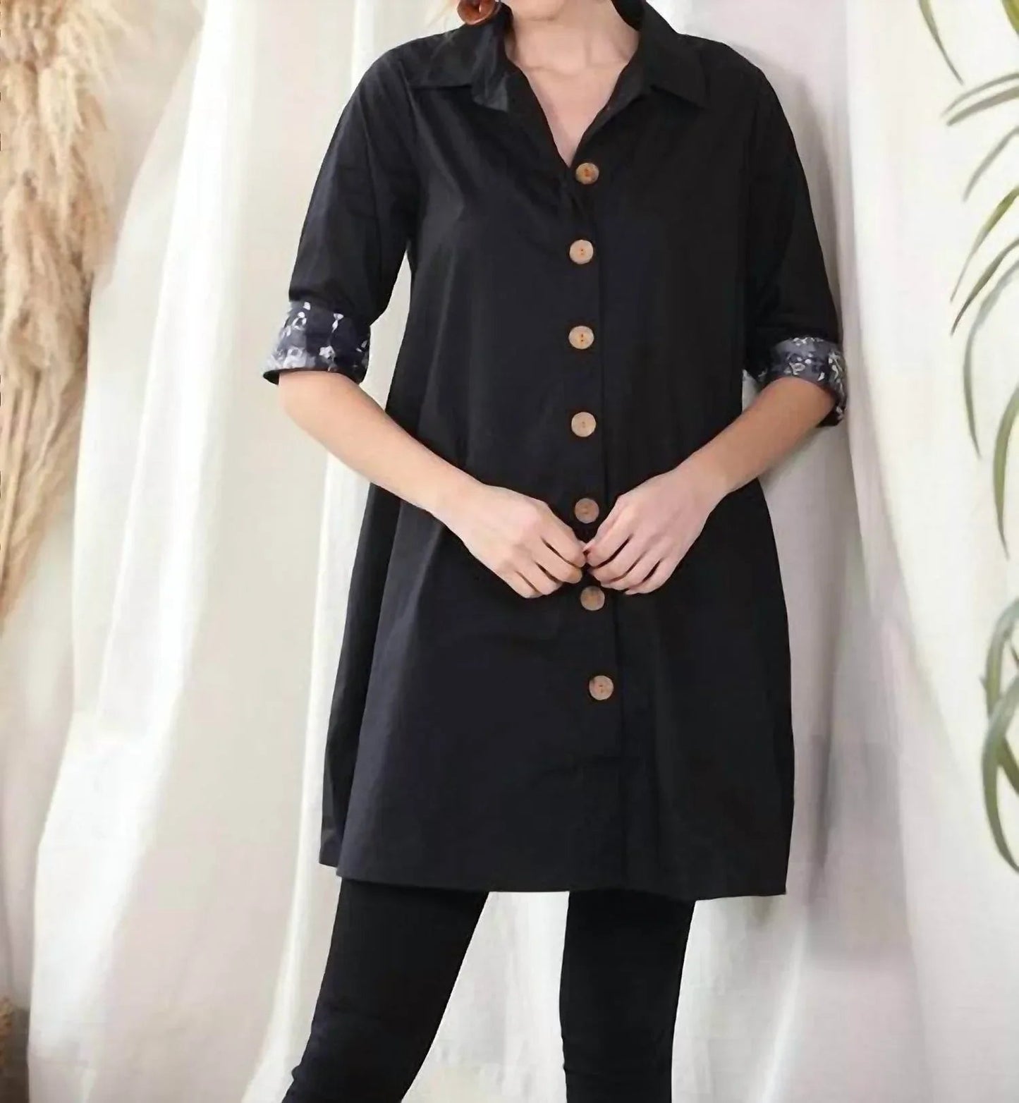 A-Linien-Jacke mit Knöpfen und Taschen