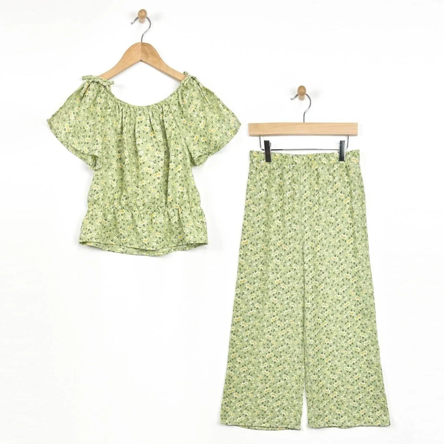 Girls' Flutter Sleeve Floral Pant Set