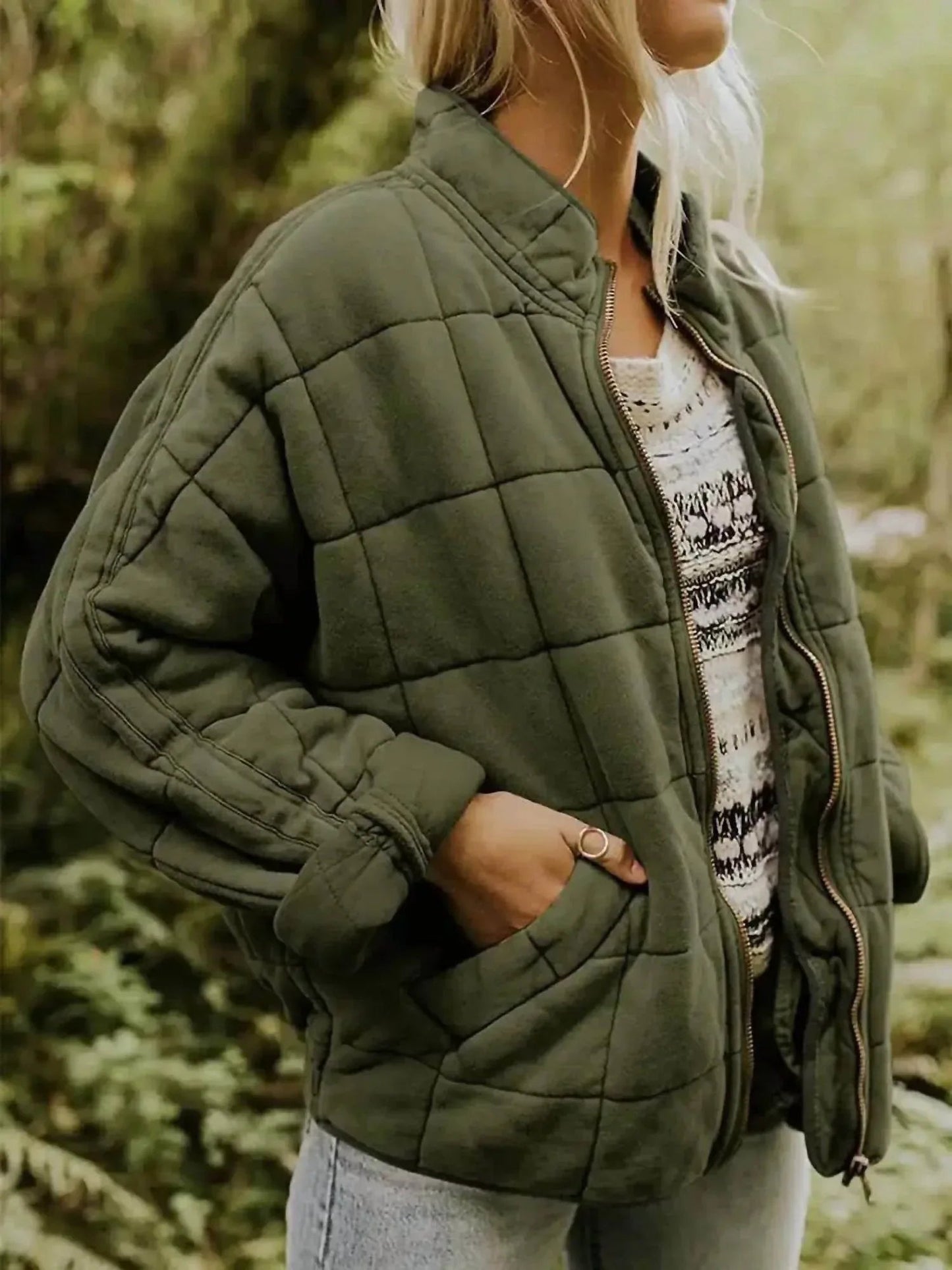 Gesteppte Jacke mit Reißverschluss