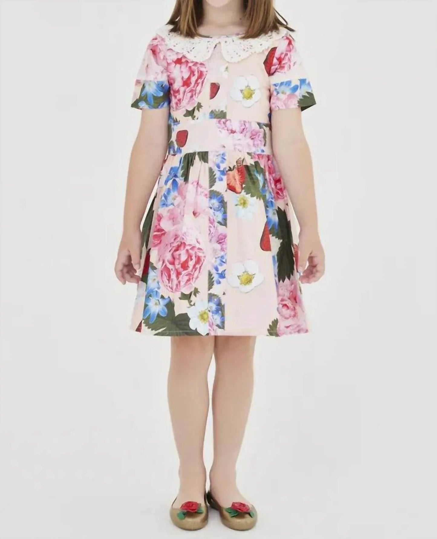 Strawberry & Peonies Printed Dress