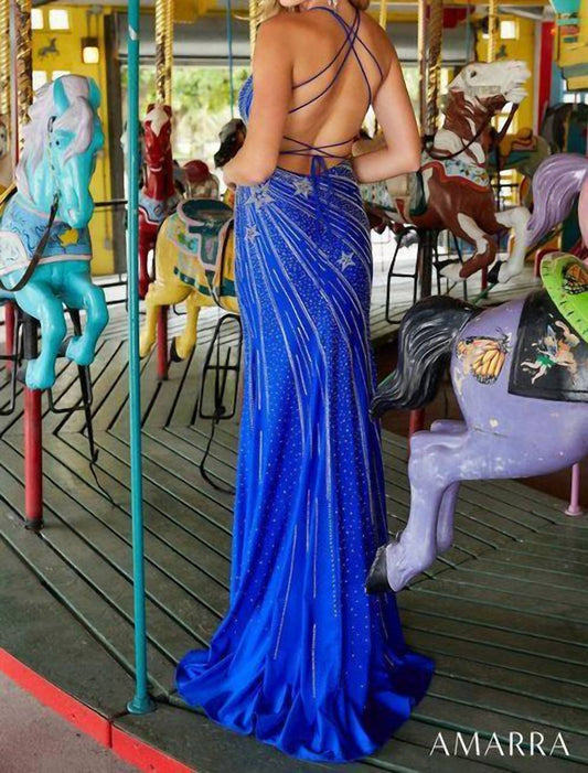 Star Rhinestone Jersey Gown