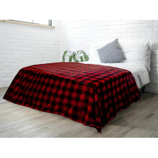 Buffalo Check Plaid Plush Fleece Blanket Throw